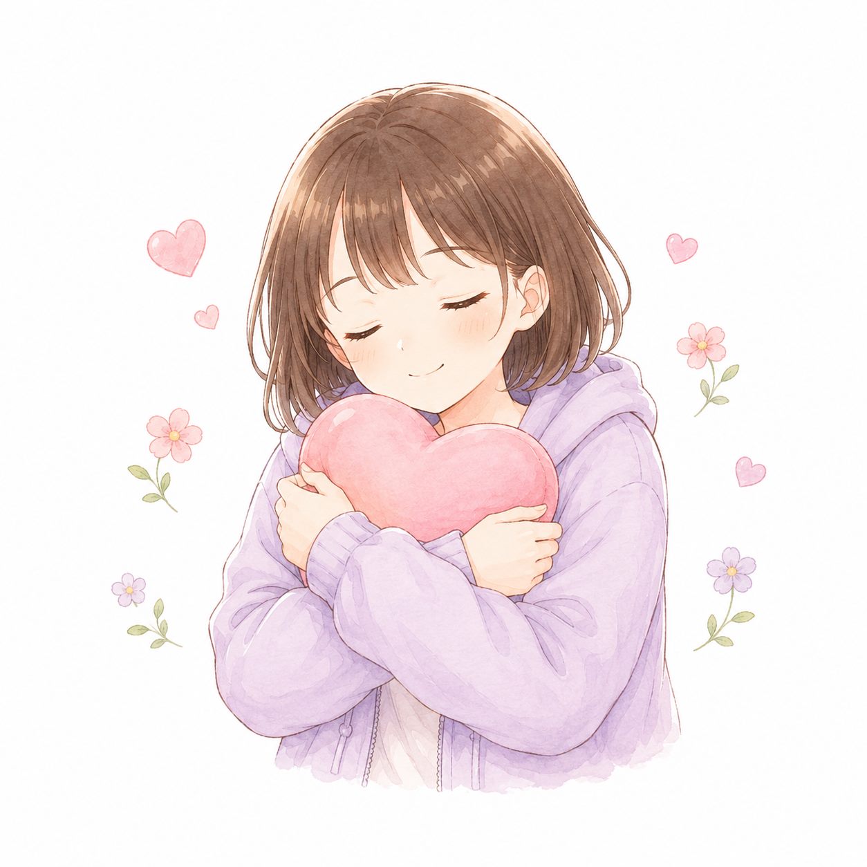 安心して相談できたことにほっとしている女の子のイラスト